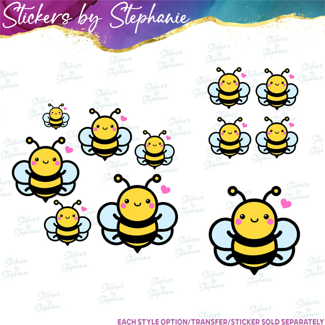 (s02A-029) Bee Bumblebee Iron-On Transfer or Sticker