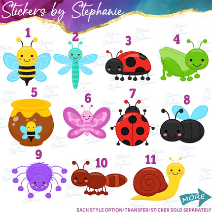 (s02A-030) Cartoon Insects Iron-On Transfer or Sticker