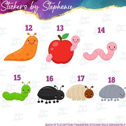 (s02A-030) Cartoon Insects Iron-On Transfer or Sticker