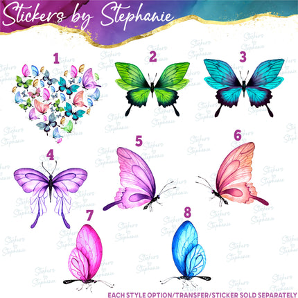 (s02A-036) Butterfly Butterflies Watercolor Iron-On Transfer or Sticker
