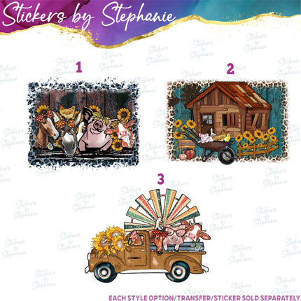 (s02A-044) Farm Animals Iron-On Transfer or Sticker