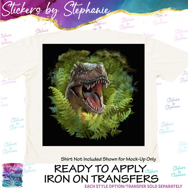 (s02A-052) Dinosaur T-Rex Iron-On Transfer or Sticker