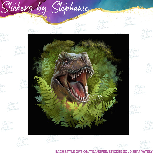 (s02A-052) Dinosaur T-Rex Iron-On Transfer or Sticker
