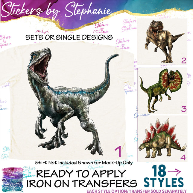 (s02A-053) Dinosaurs Iron-On Transfer or Sticker
