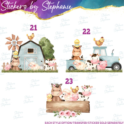 (s02A-067) Baby Farm Animals Iron-On Transfer or Sticker
