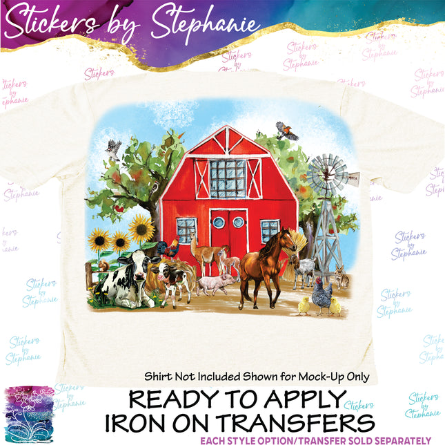 (s02A-068) Barn Farm Animals Iron-On Transfer or Sticker