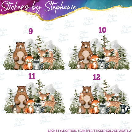 (s02A-074) Forest Woodland Animals Iron-On Transfer or Sticker