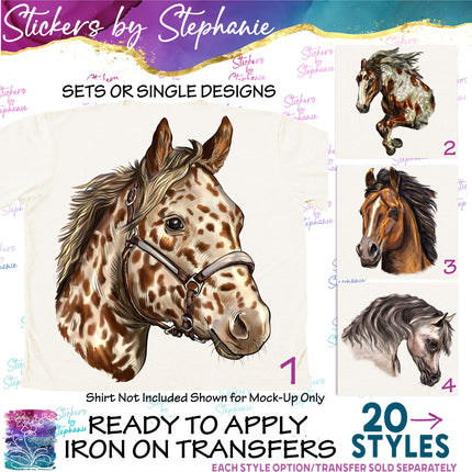 (s02A-078) Horse Head Iron-On Transfer or Sticker