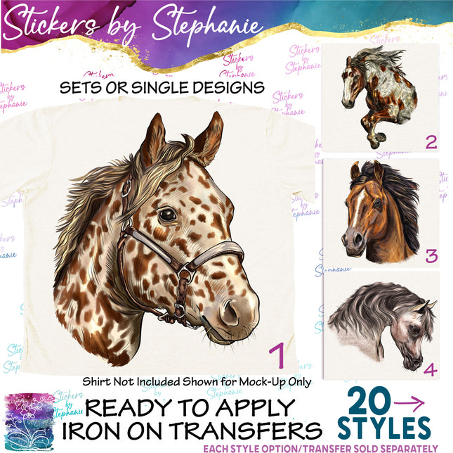 (s02A-078) Horse Head Iron-On Transfer or Sticker