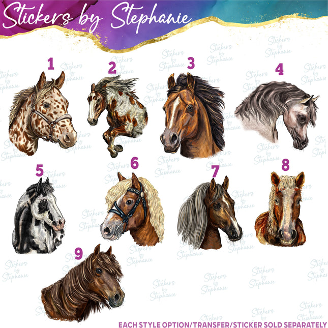(s02A-078) Horse Head Iron-On Transfer or Sticker