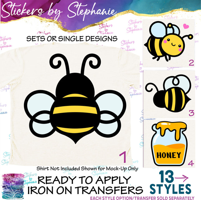 (s02A-008) Bee Bumblebee Iron-On Transfer or Sticker