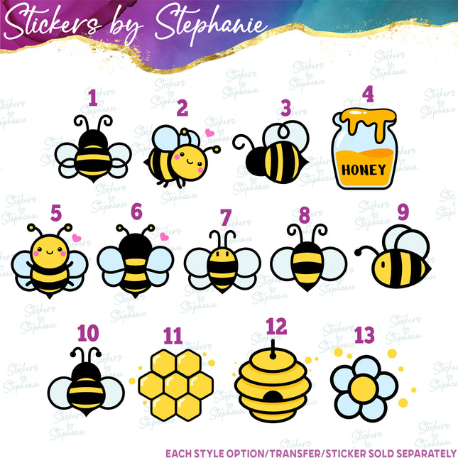 (s02A-008) Bee Bumblebee Iron-On Transfer or Sticker