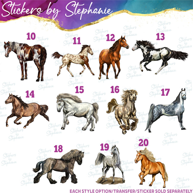 (s02A-080) Horse Graphic Iron-On Transfer or Sticker