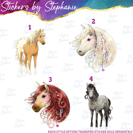 (s02A-083) Watercolor Horse Iron-On Transfer or Sticker