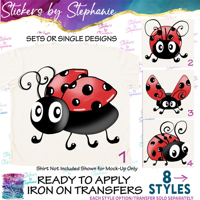 (s02A-086) Cartoon Ladybug Iron-On Transfer or Sticker