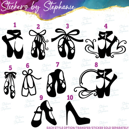 (s01-220) Ballet Dance Shoes Slippers Iron-On Transfer