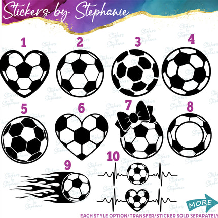 (s01-229) Soccer Ball Heart Iron-On Transfer