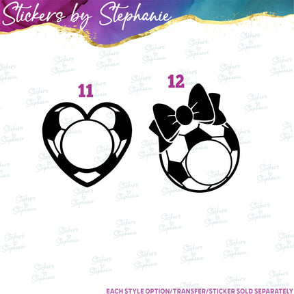 (s01-229) Soccer Ball Heart Iron-On Transfer