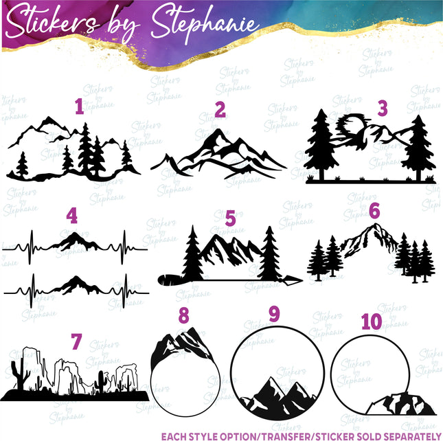 (s01-024) Mountains Iron-On Transfer