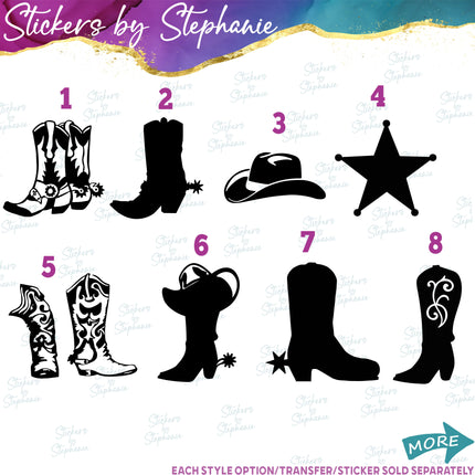 (s01-029) Cowboy Boots, Hat Iron-On Transfer