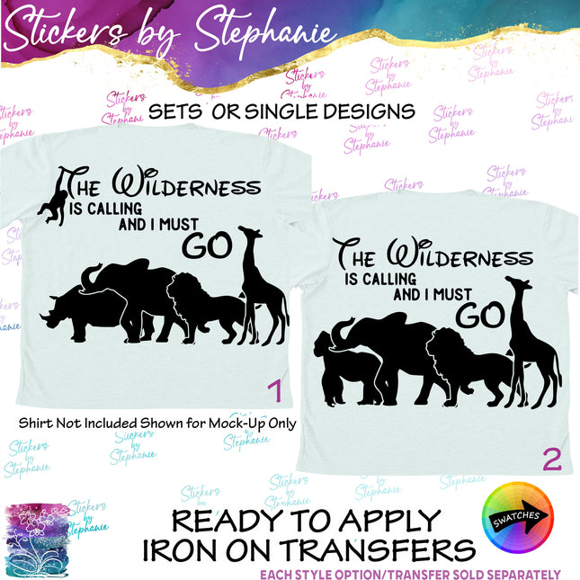 (s03-551) The Wilderness is Calling Safari Iron-On Transfer or Sticker
