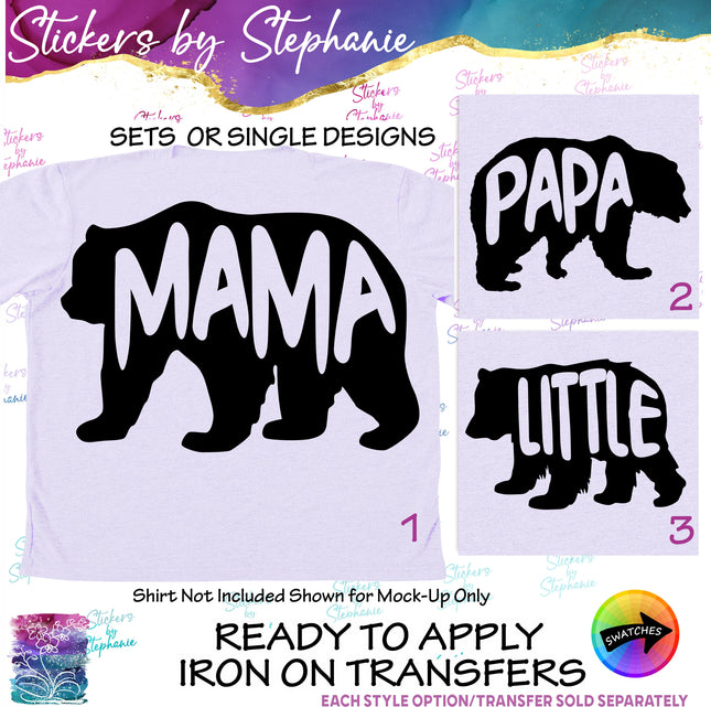 (s03-561) Mama, Papa, Little Bear Iron-On Transfer