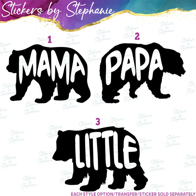 (s03-561) Mama, Papa, Little Bear Iron-On Transfer