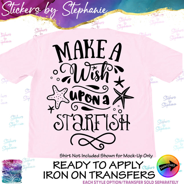 (s03-569) Make a Wish upon a Starfish Iron-On Transfer