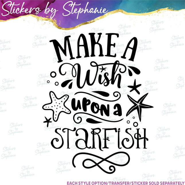 (s03-569) Make a Wish upon a Starfish Iron-On Transfer