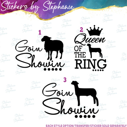 (s03-571) Sheep, Lamb 4-H Show Iron-On Transfer or Sticker