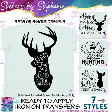 (s03-573) Love My like Deer Season Iron-On Transfer or Sticker