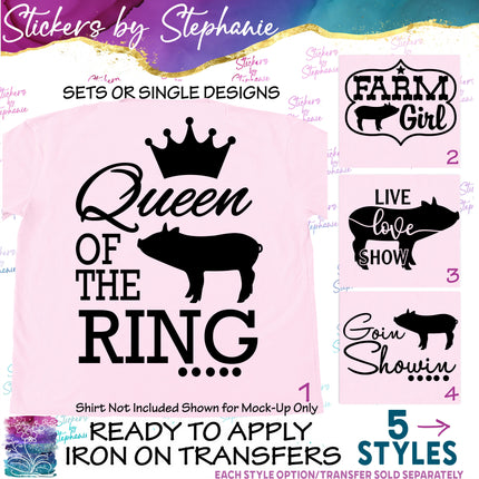 (s03-540) Pig Farm Girl 4-H Show Iron-On Transfer or Sticker