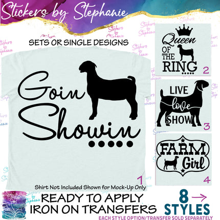 (s03-541) Goat Farm Girl 4-H Show Iron-On Transfer or Sticker
