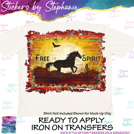 (s04-259) Horse Free Spirt Iron-On Transfer or Sticker