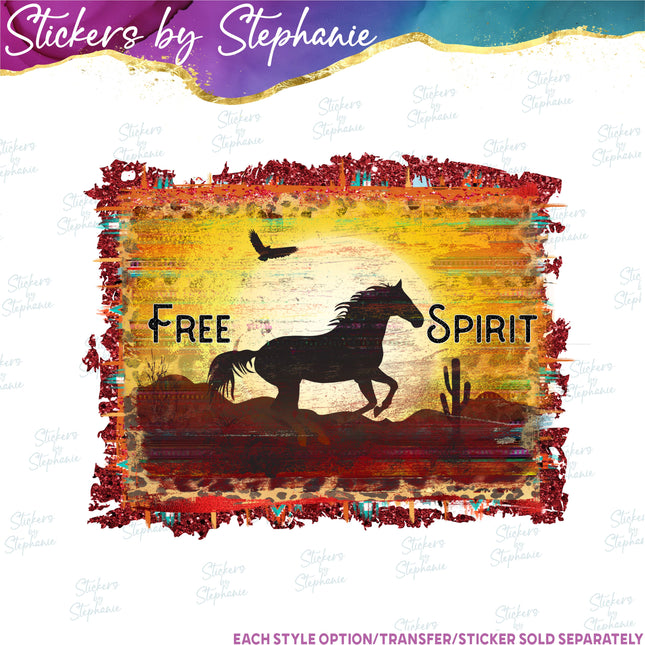 (s04-259) Horse Free Spirt Iron-On Transfer