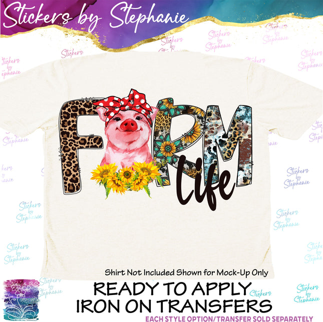 (s04-260) Farm Life Pig Iron-On Transfer