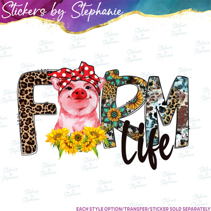 (s04-260) Farm Life Pig Iron-On Transfer or Sticker