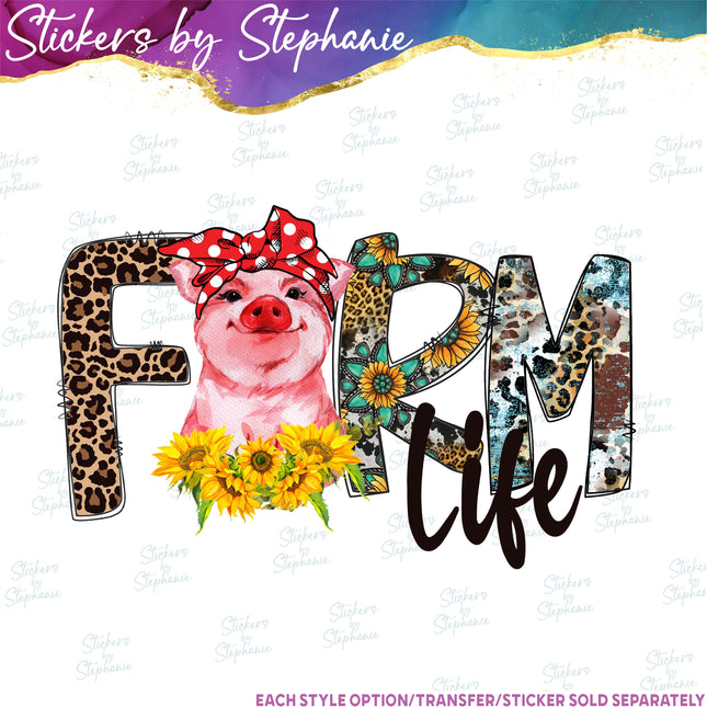 (s04-260) Farm Life Pig Iron-On Transfer