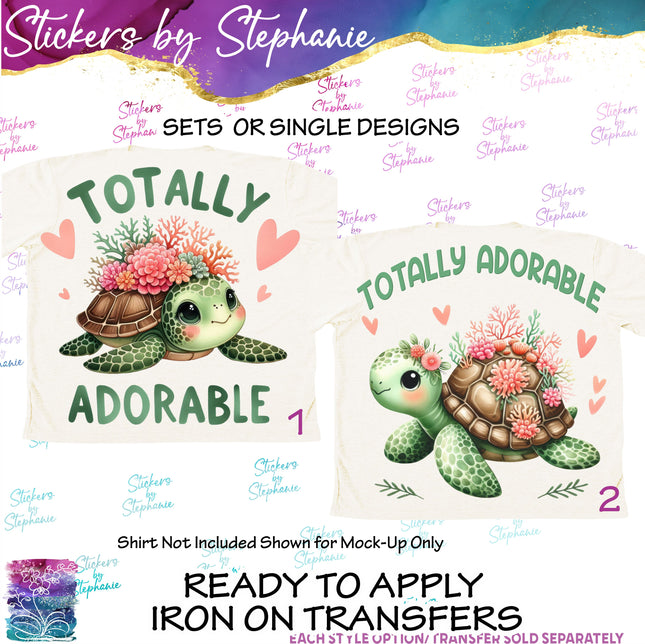 (s04-275) Totally Adorable Turtle Iron-On Transfer