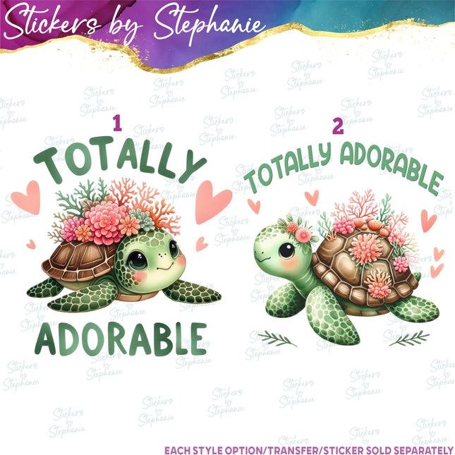 (s04-275) Totally Adorable Turtle Iron-On Transfer