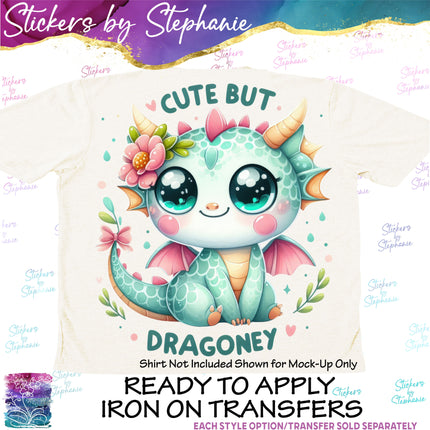 (s04-277) Cute But Dragony Dragon Iron-On Transfer or Sticker