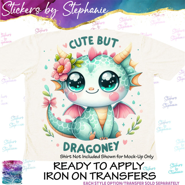 (s04-277) Cute But Dragony Dragon Iron-On Transfer
