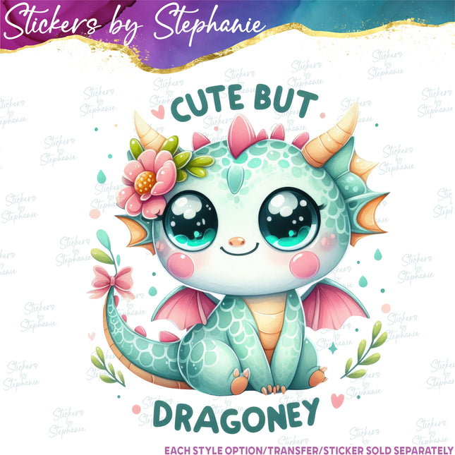 (s04-277) Cute But Dragony Dragon Iron-On Transfer