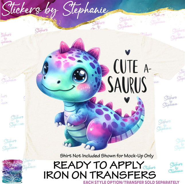 (s04-280) Cute-A-Saurus Dinosaur Iron-On Transfer