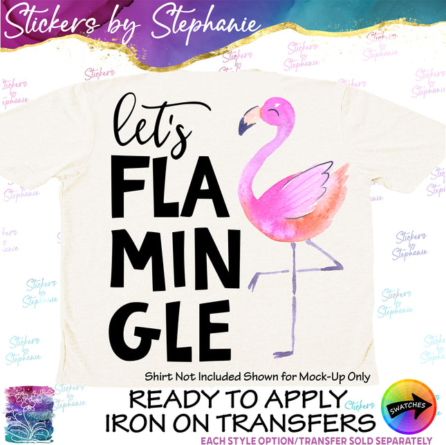 (s04-283) Let's Flamingle Flamingo Iron-On Transfer