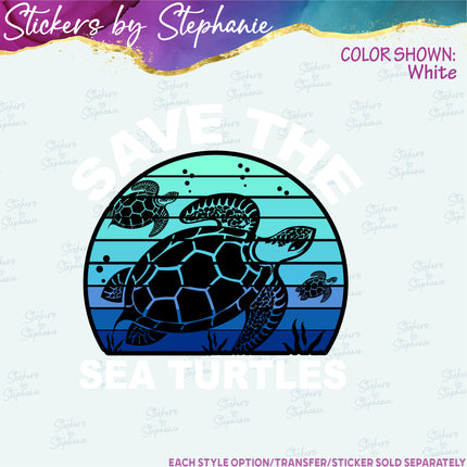 (s04-287) Save the Sea Turtles Iron-On Transfer or Sticker