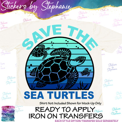 (s04-287) Save the Sea Turtles Iron-On Transfer or Sticker