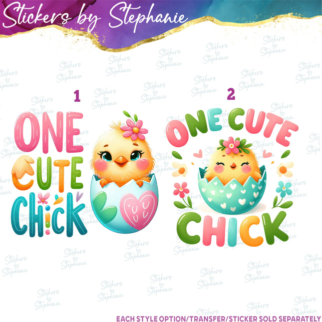 (s04-288) One Cute Chick Iron-On Transfer