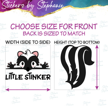 (s04-289) Little Stinker Skunk Set Iron-On Transfer or Sticker