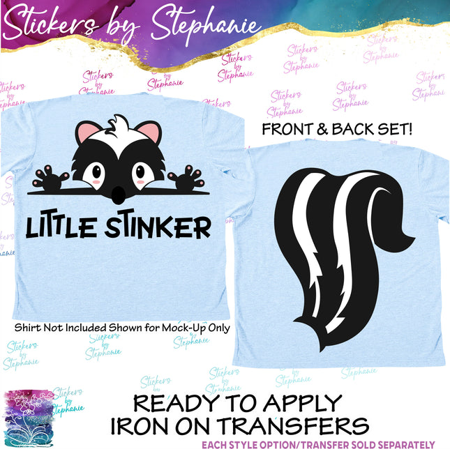 (s04-289) Little Stinker Skunk Set Iron-On Transfer